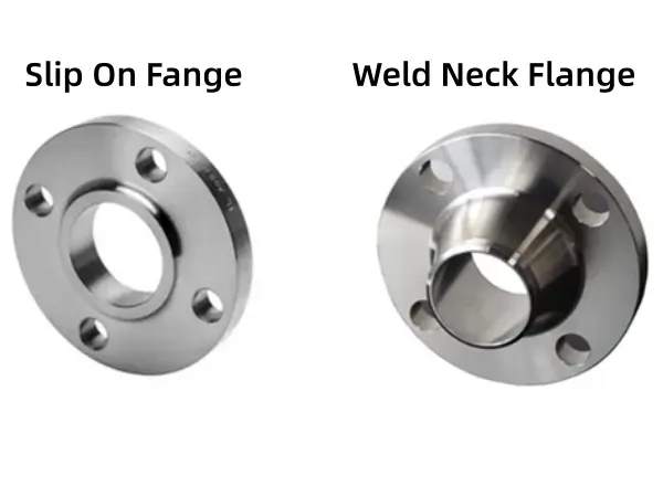 slip on flange vs weld neck,difference between slip on and weld neck flange,weld neck flange advantages,slip on flange installation,EPC pipeline materials,high pressure flanges